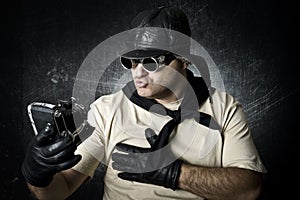 The man and the old camera