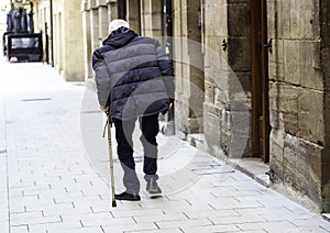 Man old walking street