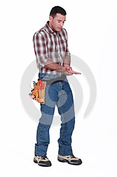 Man with an open wound