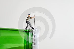 Man opening beer bottle