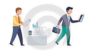 Man Operating Printer Document Vector, vector design Generative AI