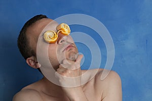 Man With Orange Peel Spectacles