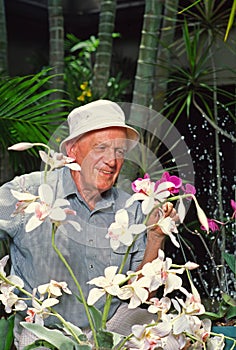 Man with Orchids