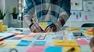 Man Organizing Creative Project Workflow.AI generated image