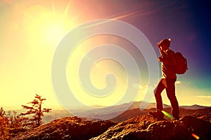 Man overlooking the mountains belown