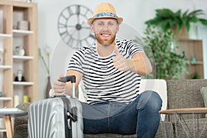 man packing luggage prepare for journey