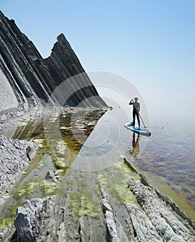 Man paddling on SUP board