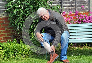 Man with painful leg.