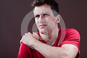 Man with a painful shoulder