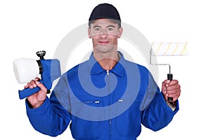 Man with a paint gun