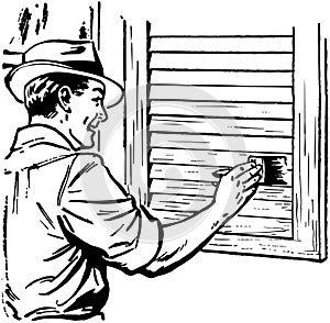 Man Painting Shutters