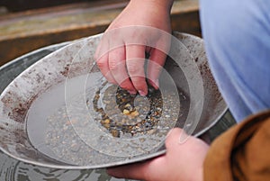 Man panning for gold photo