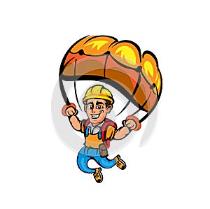 Man parachute logo sports logo vector illustration