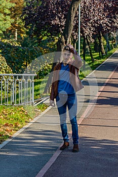 Man in a park, in autumn