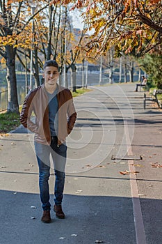 Man in a park, in autumn