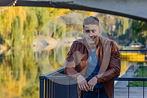 Man in a park, in autumn