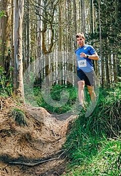 Man participating in trail race