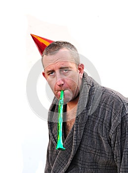 Man in party hat