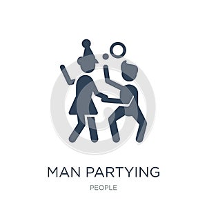 man partying icon in trendy design style. man partying icon isolated on white background. man partying vector icon simple and