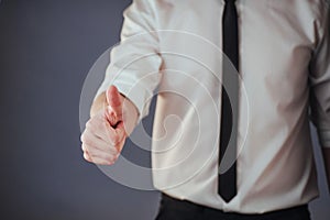 A man passing by using biometric fingerprint