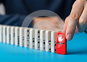 The man pauses in the process. Take a break and technical works. Make a stop to evaluate the results.