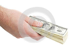 Man paying with cash photo