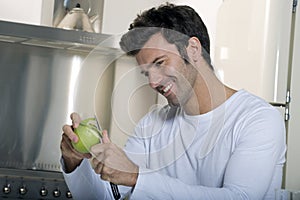 Man peeling an apple