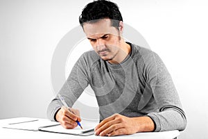 Man with pen