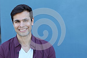 Man with the PERFECT SMILE with copy space on the right side of the image for adding text