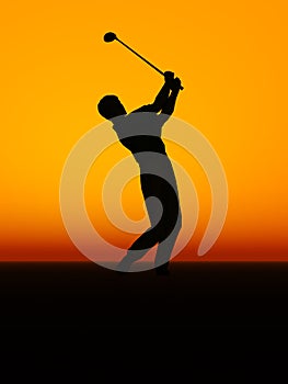 A man performing a golf swing.