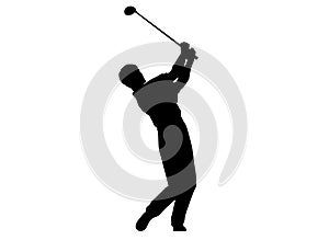 A man performing a golf swing.