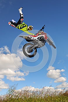 Man Performing Motorcycle Stunt
