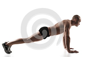 Man performing push-ups exercise