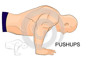 The man performing push-UPS