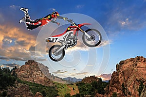 Man Performing stunt on Motorcycle