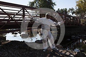 Man Performing Tai Chi