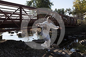 Man Performing Tai Chi