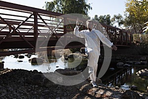 Man Performing Tai Chi