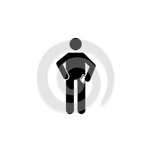 Man, phone pocket icon. Element of human use phone. Premium quality graphic design icon. Signs and symbols collection icon for