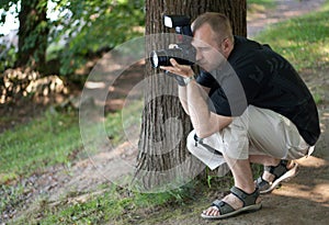 Man with photocamera