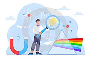 Man with physics vector concept