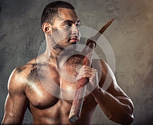 Man with pickaxe