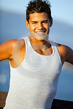 Man on pier