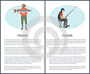 Man with Pike and Fisher Guy on Chair Poster