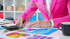 The man in pink suit.AI generated image