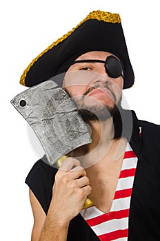 The man pirate isolated on the white background