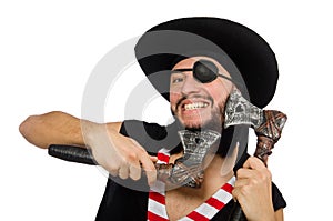 Man pirate isolated on the white background