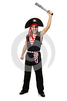 Man pirate isolated on the white background