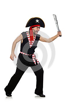 The man pirate isolated on the white background