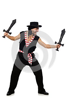 Man pirate isolated on the white background